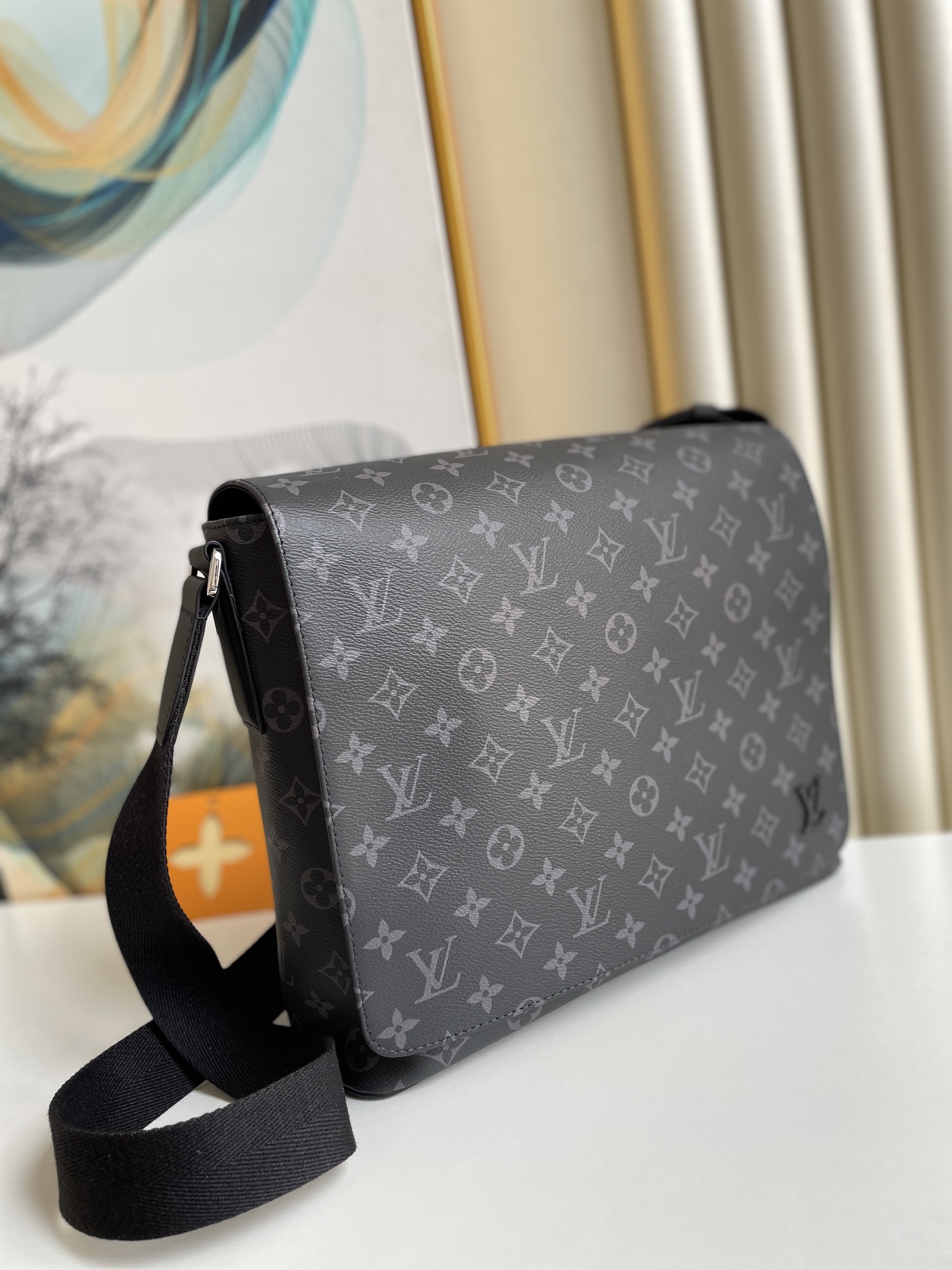 Louis Vuitton District MM Monogram Eclipse Canvas For Men, Men’s Bags, Shoulder And Crossbody Bags 12.2in/31cm