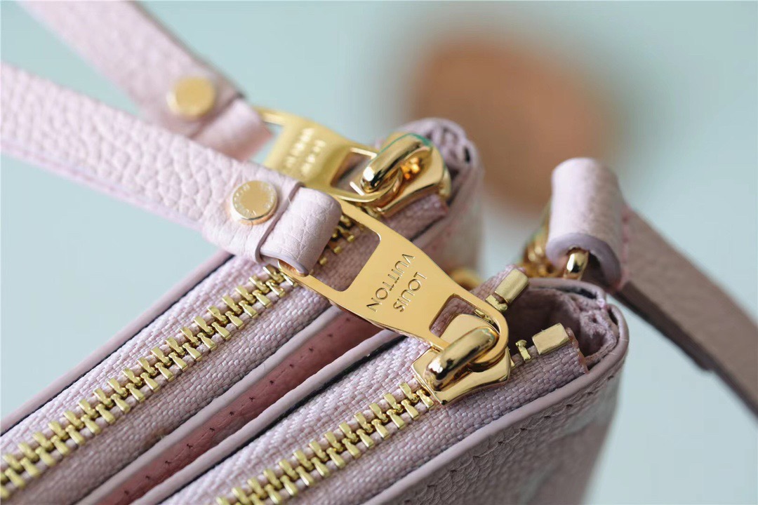Louis Vuitton Double Zip Pochette Monogram Empreinte Candy Pink For Women, Women’s Handbags, Shoulder And Crossbody Bags 20cm/7.9in