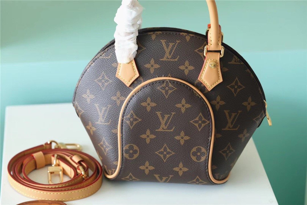 Louis Vuitton Ellipse BB Handbag Created By Nicolas Ghesquiere From Classic Monogram Canvas For Women Brown 23cm/8.9in LV