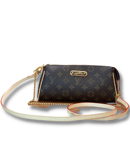 Louis Vuitton Eva 2Way Chain Monogram Canvas Shoulder Bag Brown For Women 9.8in/25cm