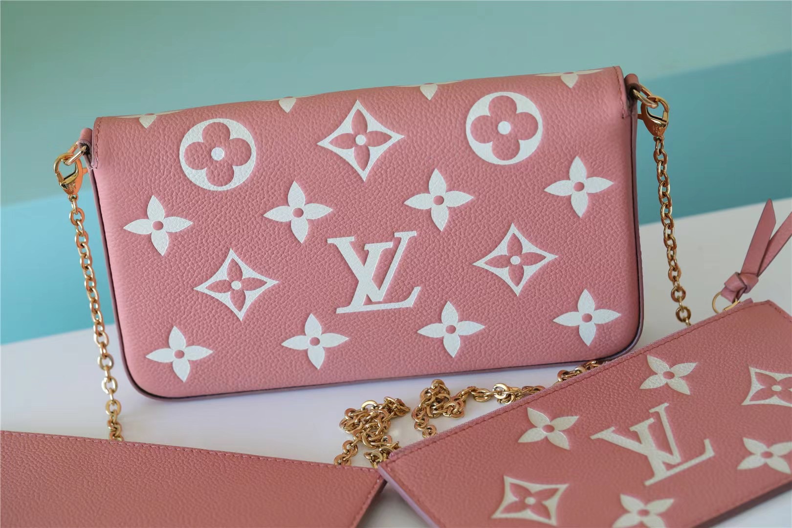 Louis Vuitton Felicie Pochette Monogram Empreinte Pink For Women 8.3in/21cm