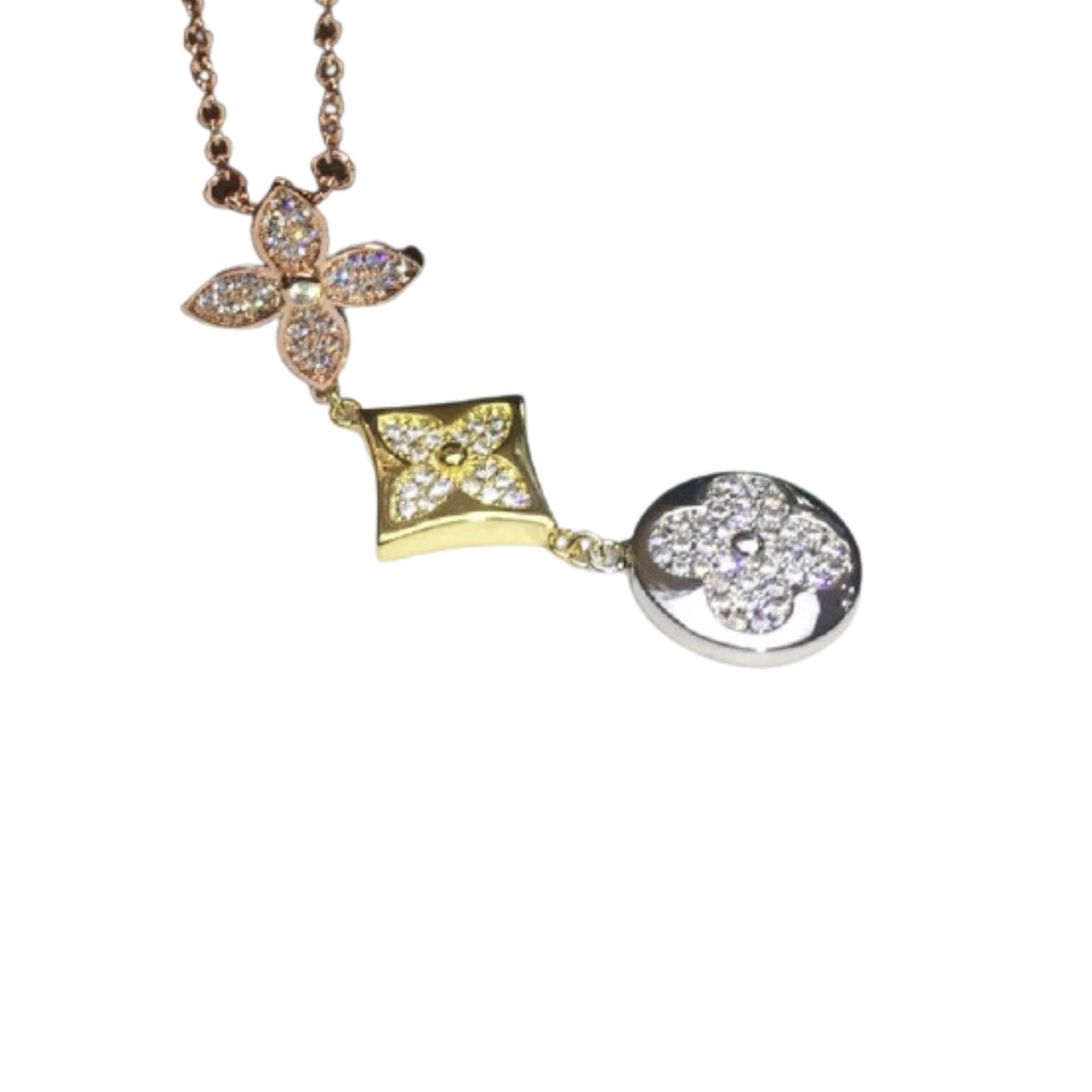 Louis Vuitton Flower Necklace Silver For Women