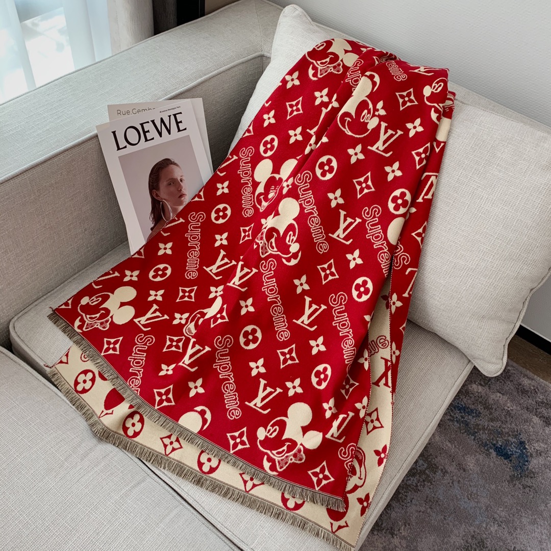 Louis Vuitton Game On Scarf Red 71in/180cm