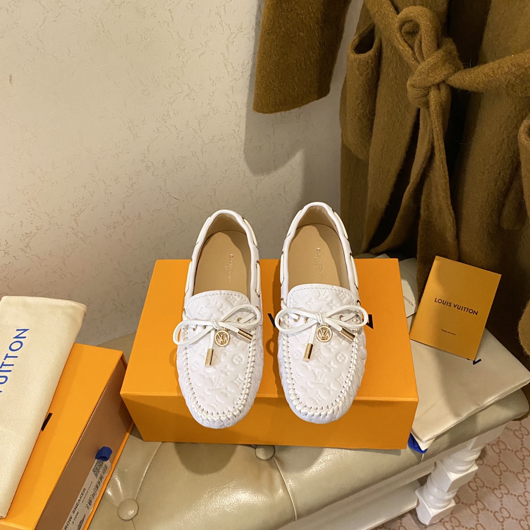Louis Vuitton Gloria Flat Loafer White For Women