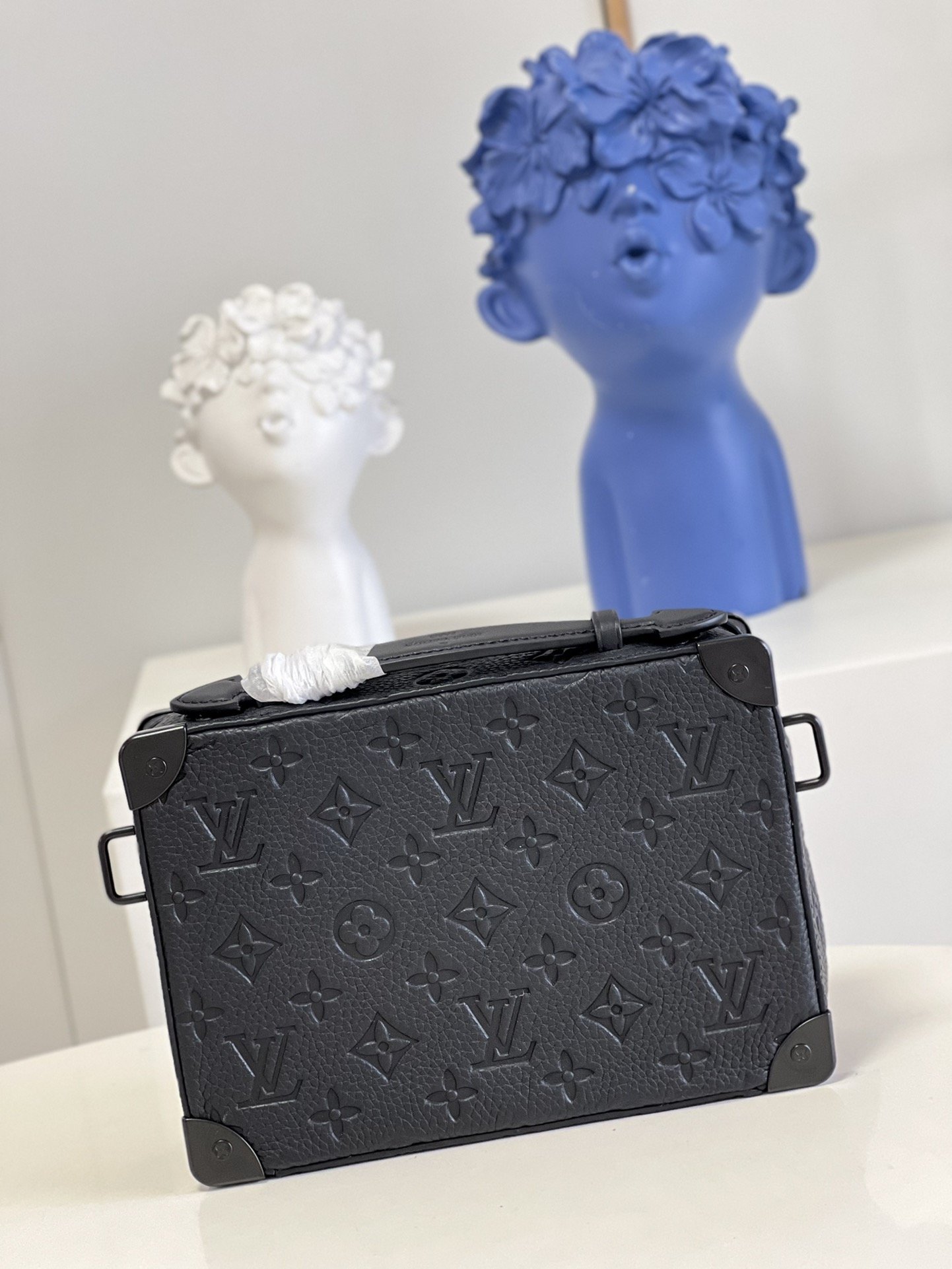 Louis Vuitton Handle Soft Trunk Black Taurillon Monogram For Men, Men’s Bags 8.5in/22cm