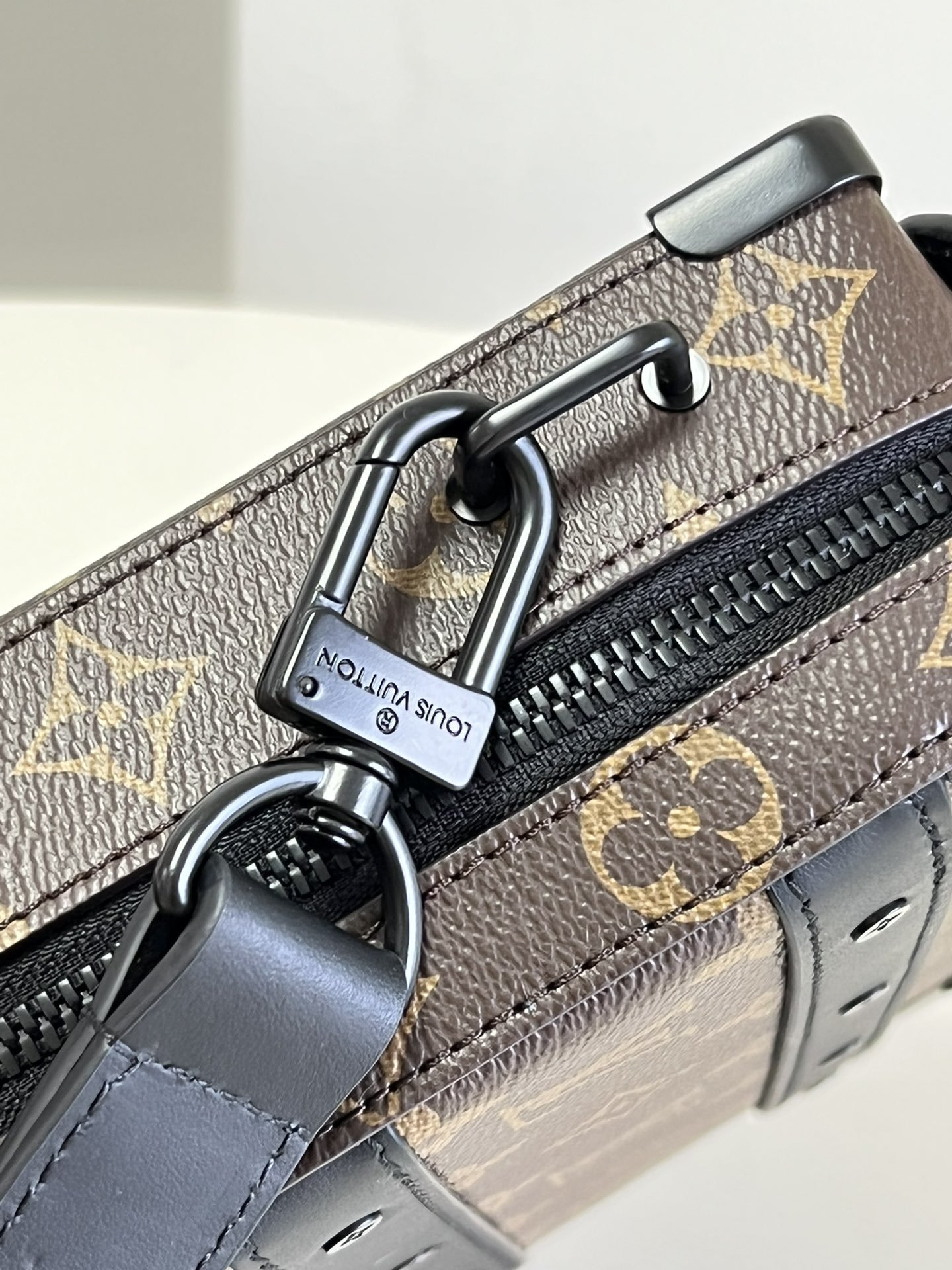 Louis Vuitton Handle Soft Trunk Monogram Macassar Canvas For Men, Men’s Bags 8.5in/22cm