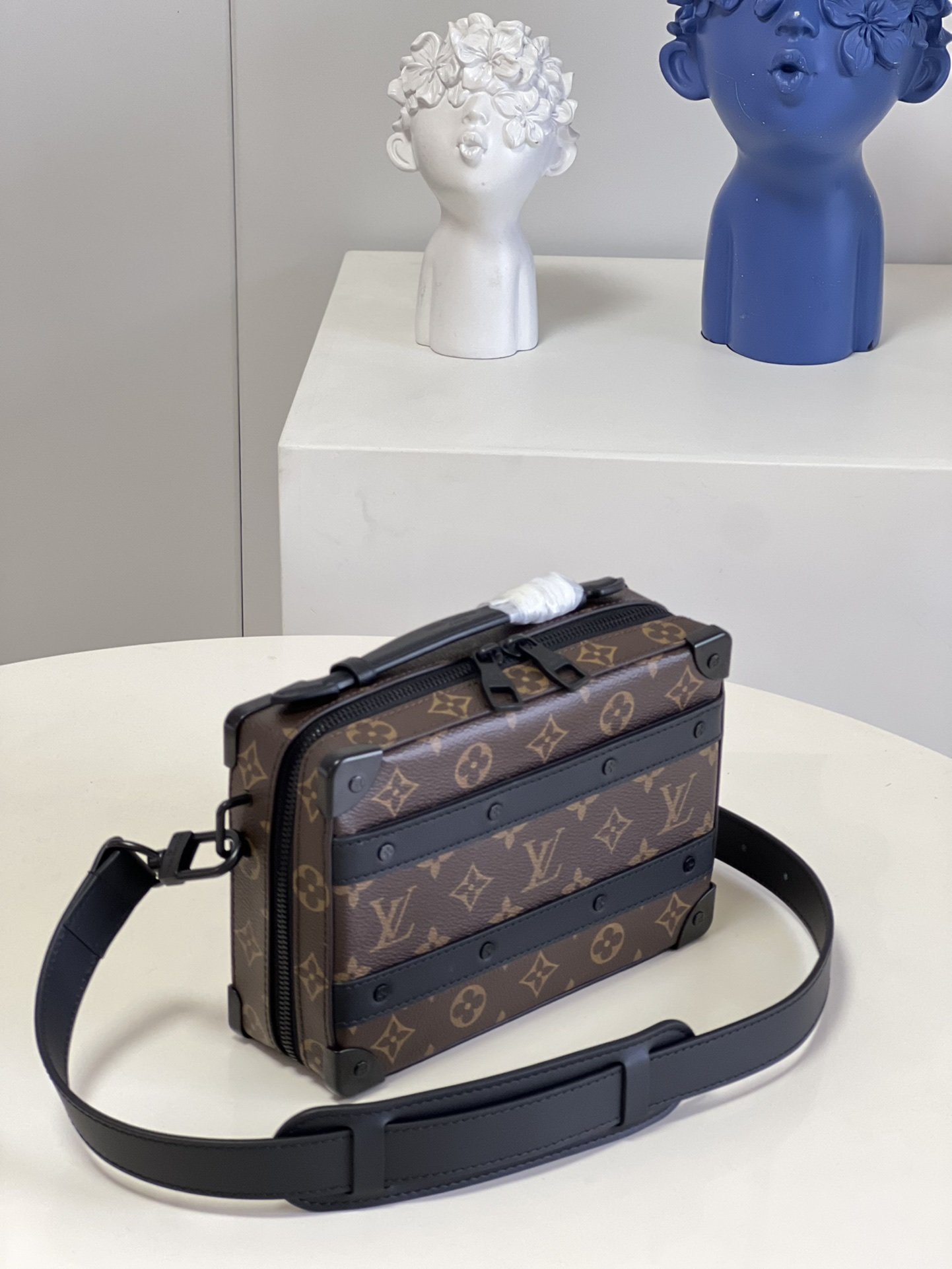 Louis Vuitton Handle Soft Trunk Monogram Macassar Canvas For Men, Men’s Bags 8.5in/22cm