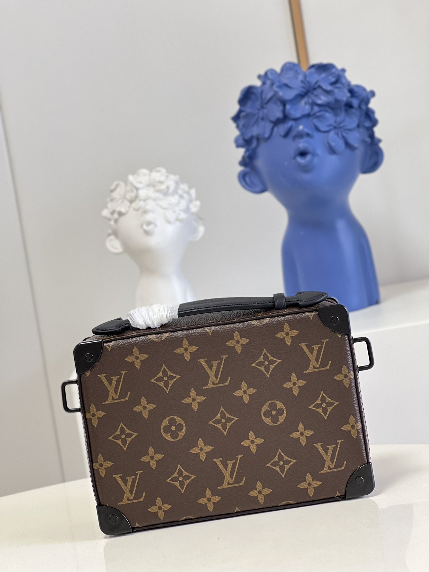 Louis Vuitton Handle Soft Trunk Monogram Macassar Canvas For Men, Men’s Bags 8.5in/22cm