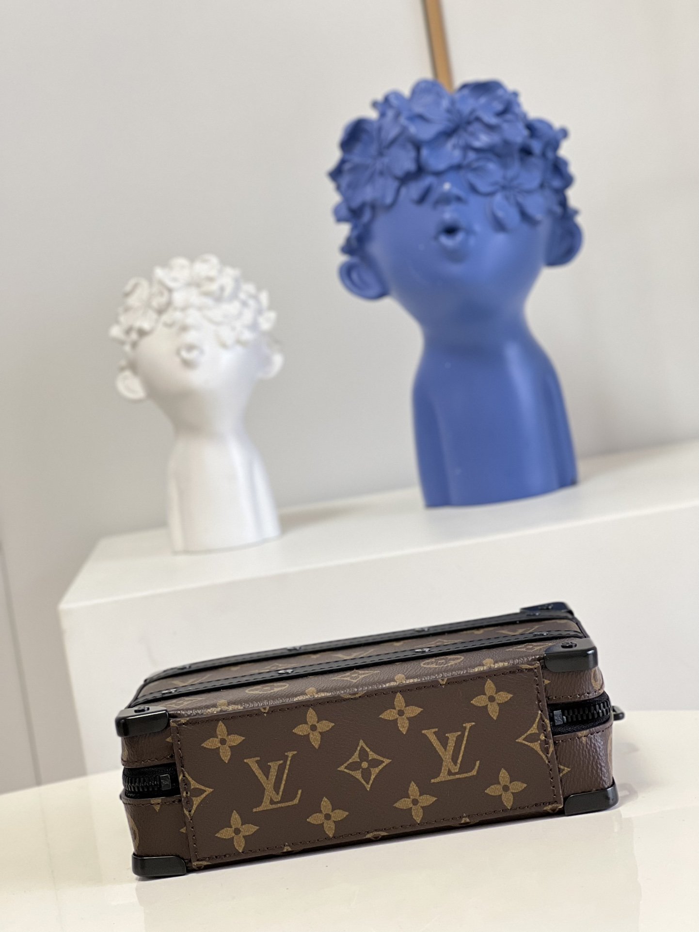 Louis Vuitton Handle Soft Trunk Monogram Macassar Canvas For Men, Men’s Bags 8.5in/22cm