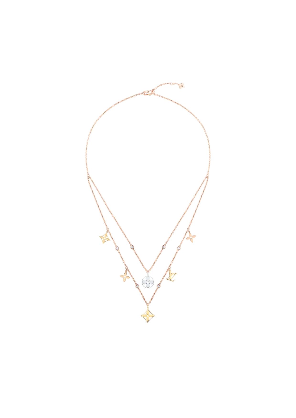 Louis Vuitton Idylle Blossom Charms Necklace Gold For Women Q94360