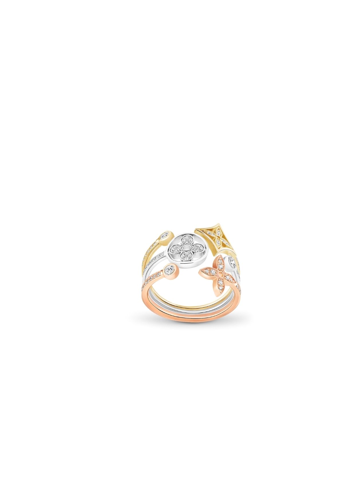 Louis Vuitton Idylle Blossom Paved Ring Gold For Women Q9R75D