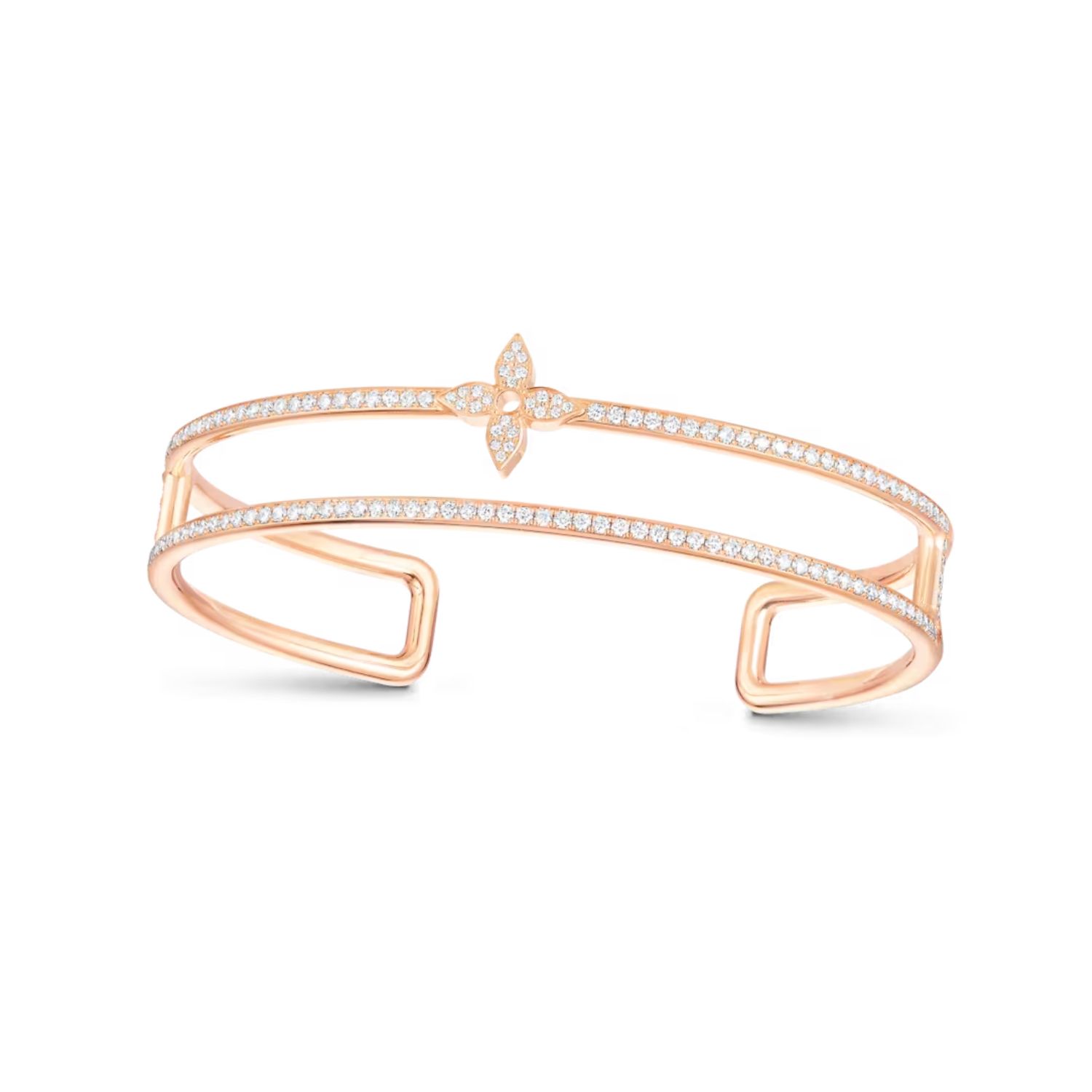 Louis Vuitton Idylle Blossom Two-Row Bracelet, Pink Gold And Diamonds For Women- Q95813