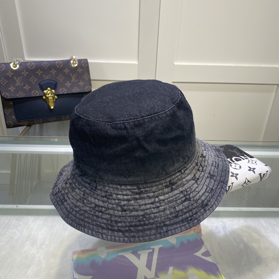 Louis Vuitton Illusion Denim Monogram Bucket Hat Black LV Hat