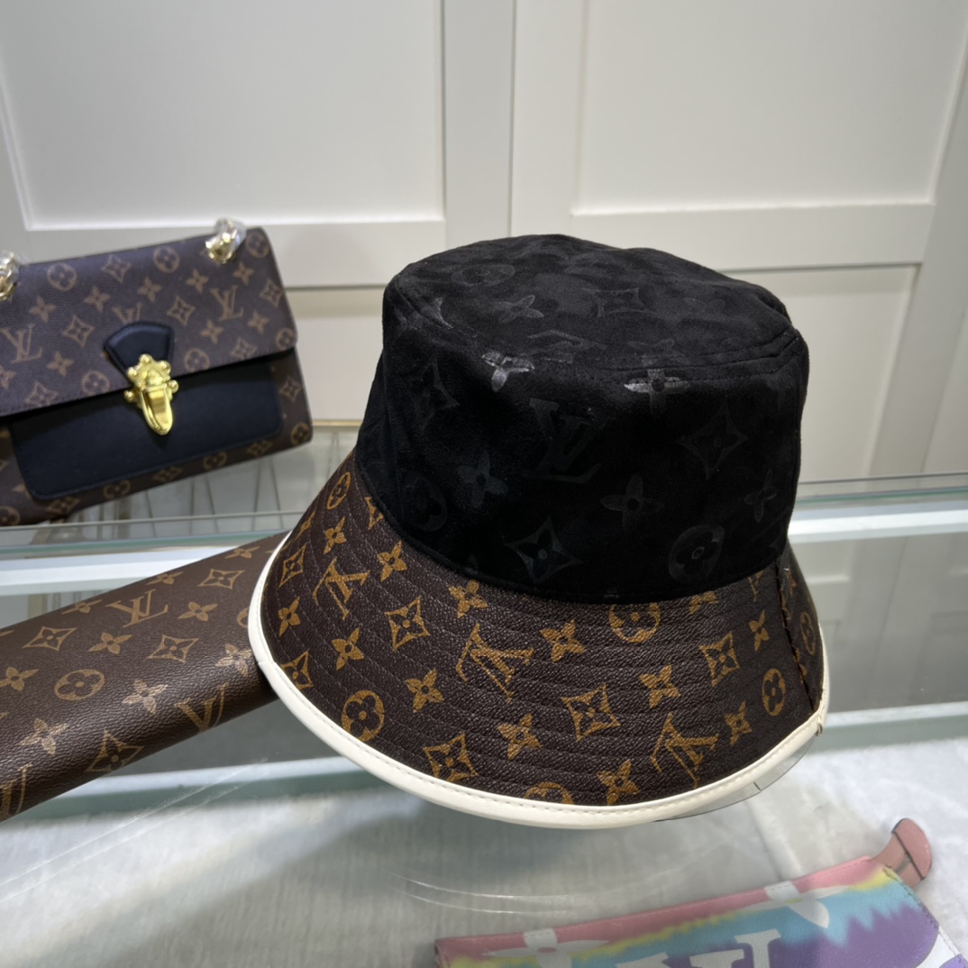 Louis Vuitton Illusion Denim Monogram Bucket Hat Black LV Hat