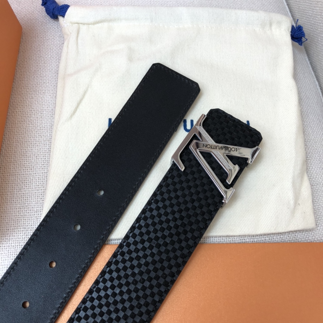 Louis Vuitton Initiales LV Belt Damier Black With Silver Buckle LV Women Belt