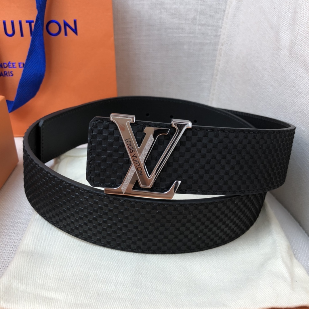 Louis Vuitton Initiales LV Belt Damier Black With Silver Buckle LV Women Belt