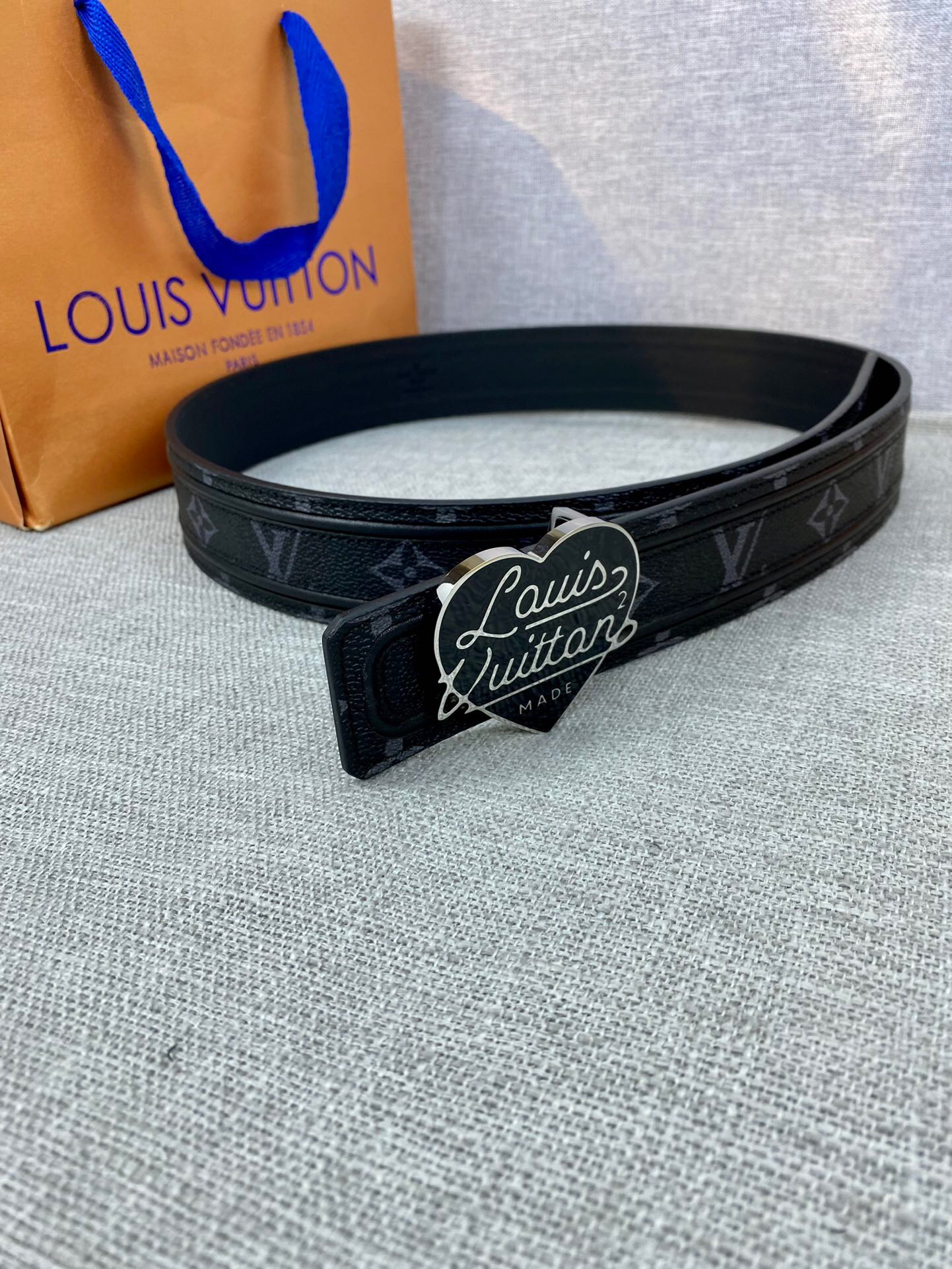 Louis Vuitton Initiales Reversible LV Belt Damier Graphite with Silver Toned Hardware LV Women Belt