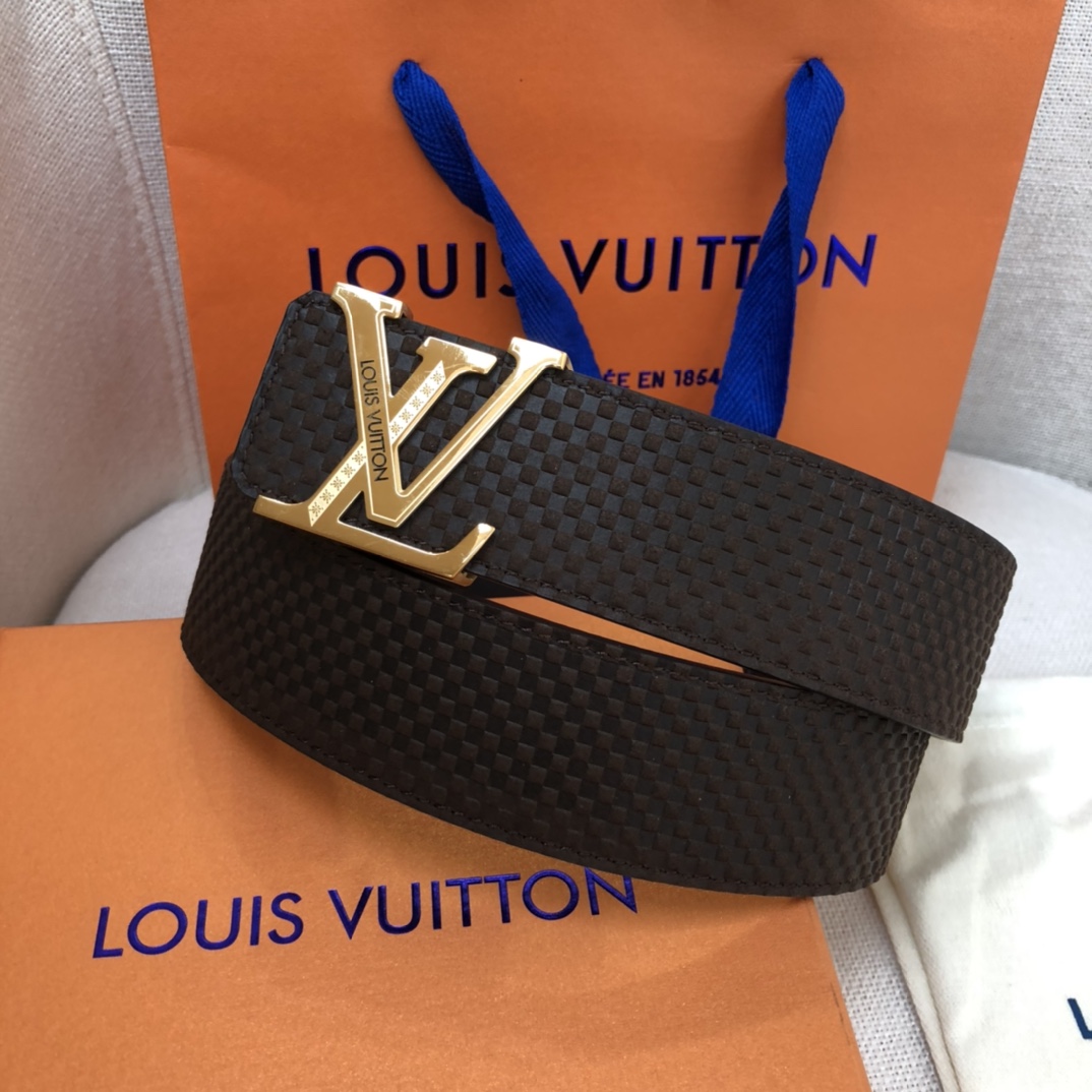 Louis Vuitton Initiales Reversible LV Belt with Gold Toned Hardware LV Women Belt