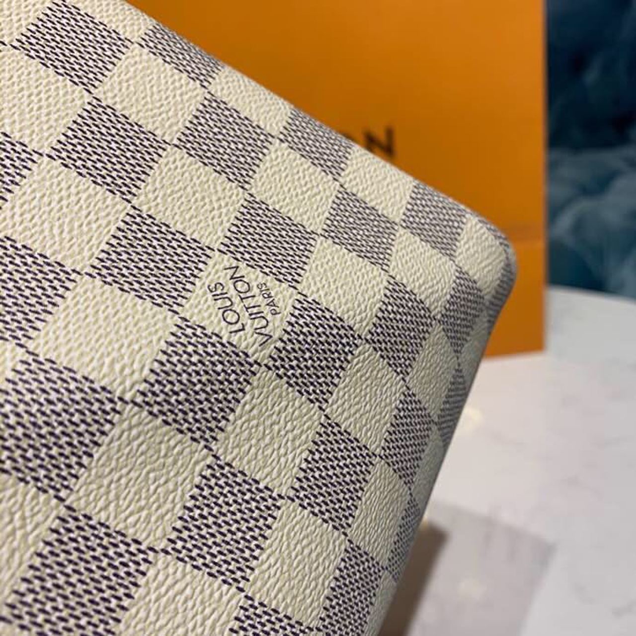 Louis Vuitton Keepall Bandouliere 45 Damier Azur Canvas For Women, Women’s Bags, Travel Bags 17.7in/45cm