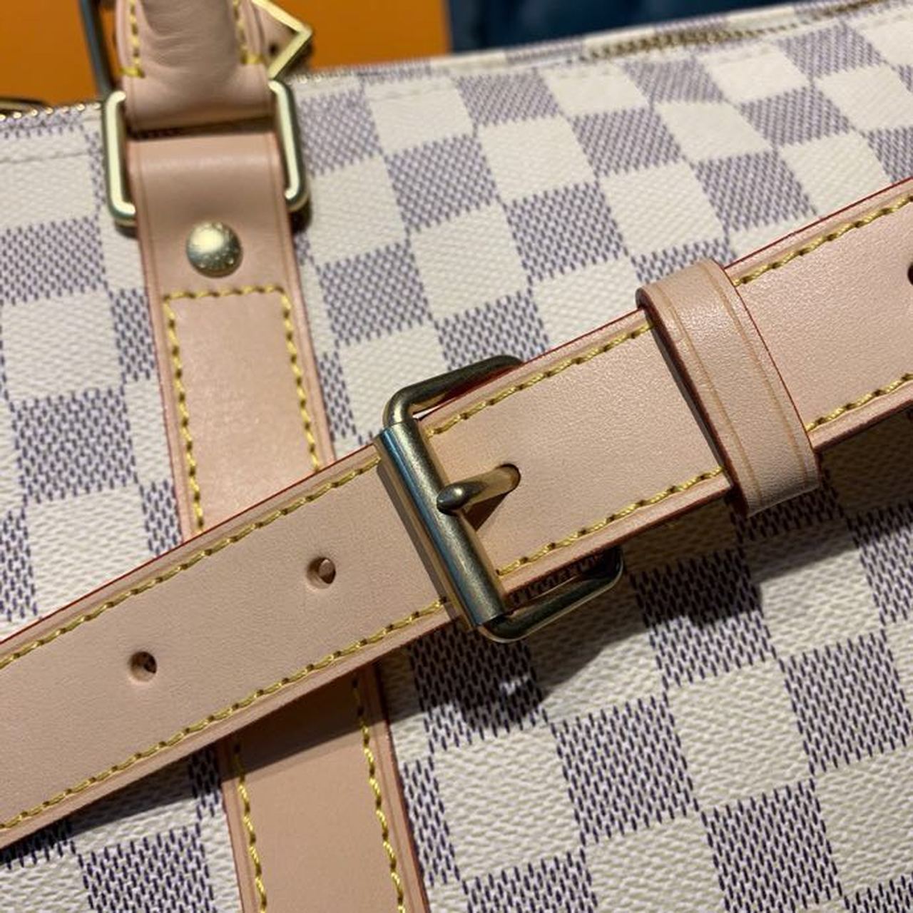 Louis Vuitton Keepall Bandouliere 45 Damier Azur Canvas For Women, Women’s Bags, Travel Bags 17.7in/45cm