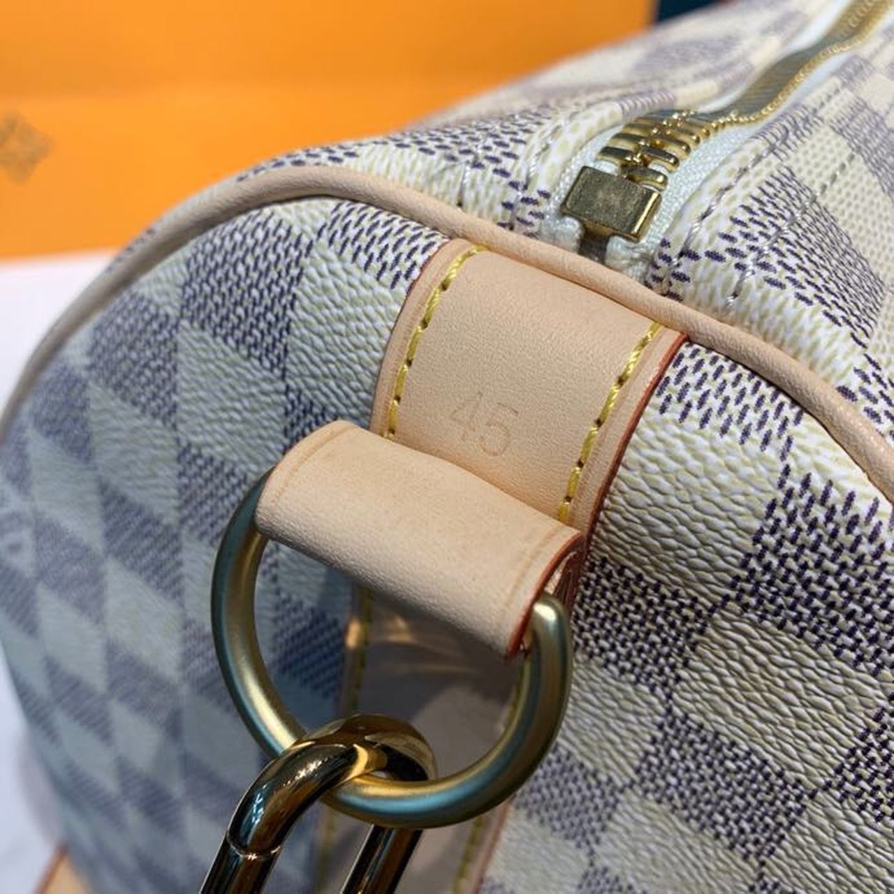 Louis Vuitton Keepall Bandouliere 45 Damier Azur Canvas For Women, Women’s Bags, Travel Bags 17.7in/45cm