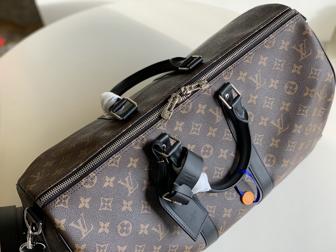 Louis Vuitton Keepall Bandouliere 45 Monogram Macassar Canvas For Men, Men’s Bags, Travel Bags 17.7in/45cm