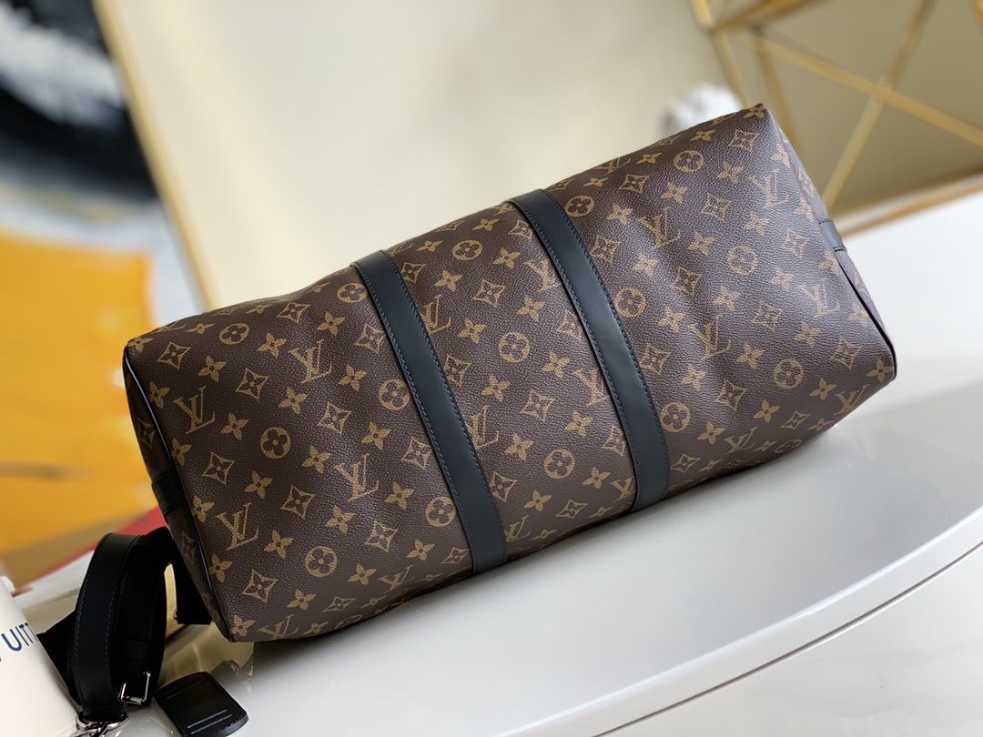 Louis Vuitton Keepall Bandouliere 45 Monogram Macassar Canvas For Men, Men’s Bags, Travel Bags 17.7in/45cm