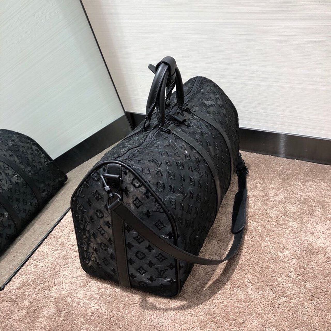 Louis Vuitton Keepall Bandouliere 50 Monogram Black By Virgil Abloh For Women, Women’s Bags, Shoulder And Crossbody Bags 19.7in/50cm