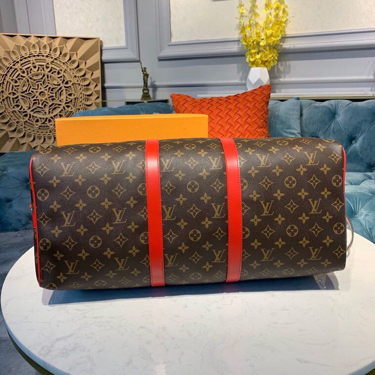 Louis Vuitton Keepall Bandouliere 50 Monogram Canvas Red For Men, Men’s Bags 19.7in/50cm