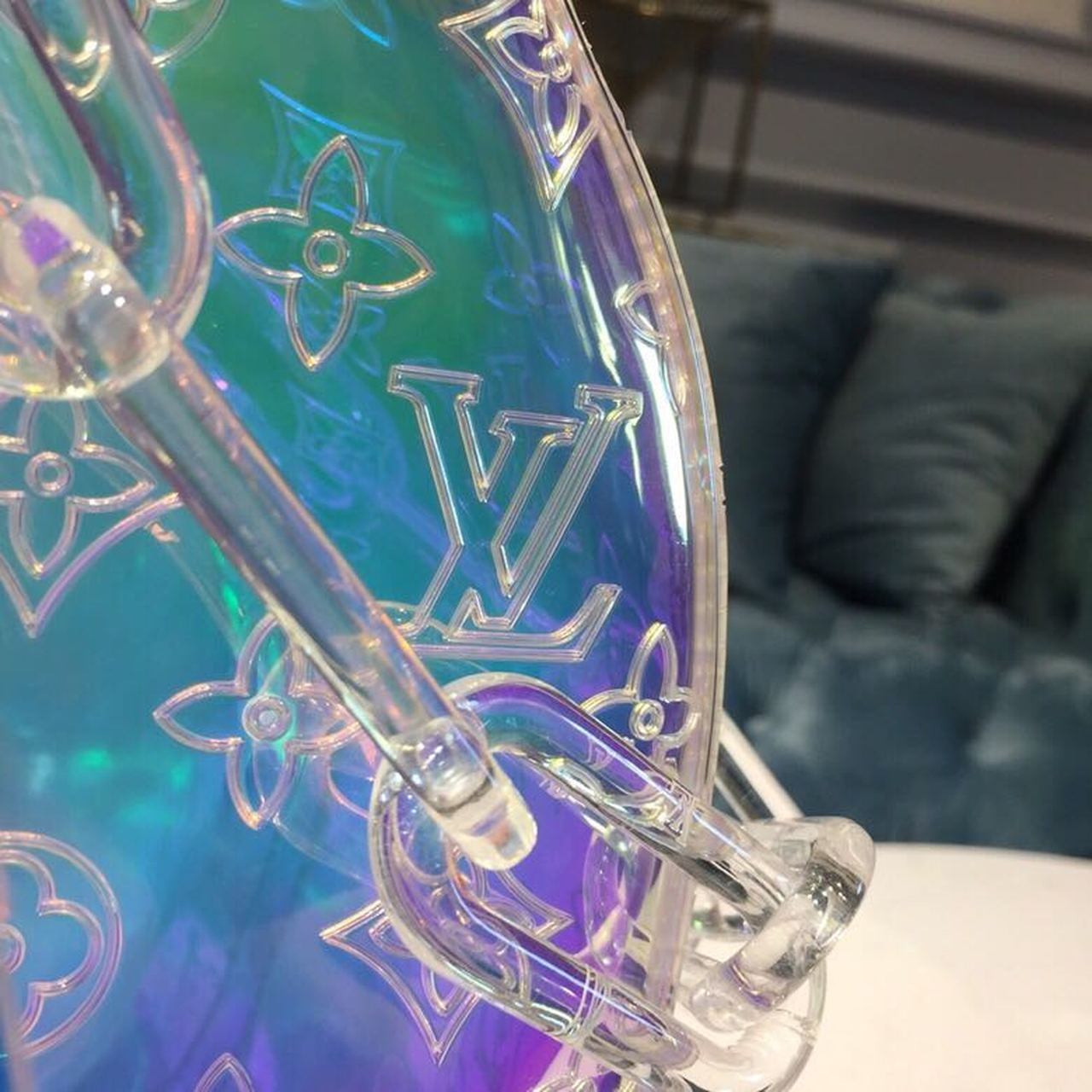Louis Vuitton Keepall Bandouliere 50 Monogram PVC Iridescent Prism By Virgil Abloh For Men, Men’s Bags, Travel Bags 19.7in/50cm