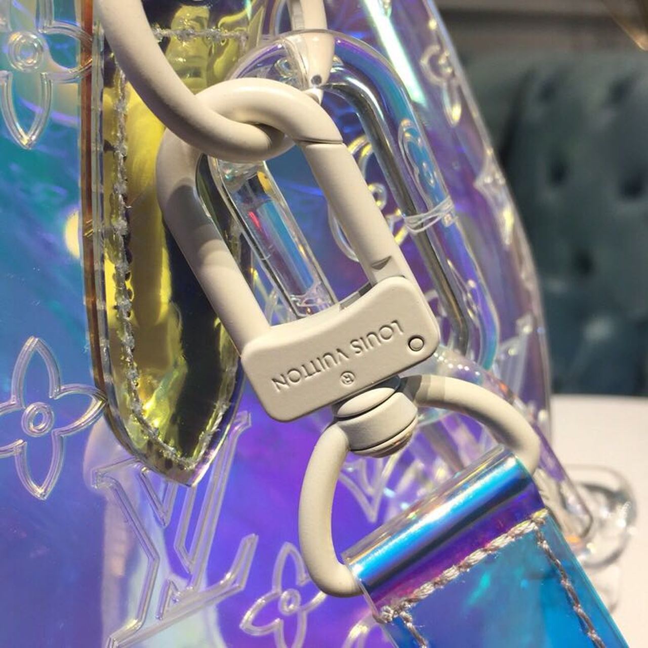 Louis Vuitton Keepall Bandouliere 50 Monogram PVC Iridescent Prism By Virgil Abloh For Men, Men’s Bags, Travel Bags 19.7in/50cm