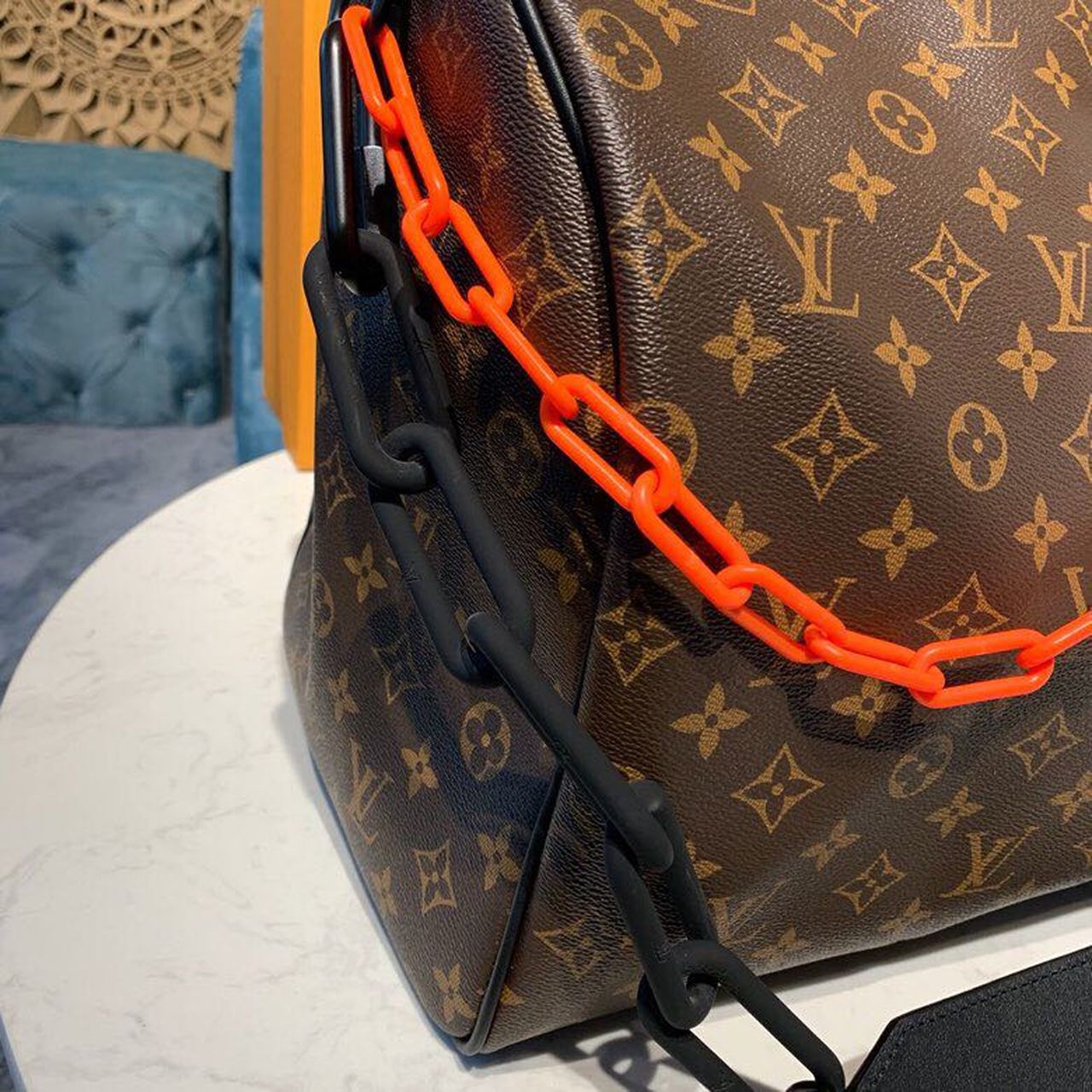 Louis Vuitton Keepall Bandouliere 50 Monogram Solar Ray Canvas Black/Orange By Virgil Abloh For Men, Men’s Bags, Travel Bags 19.7in/50cm