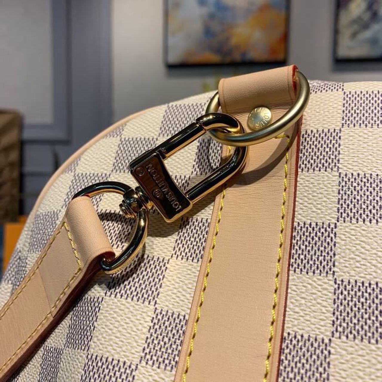 Louis Vuitton Keepall Bandouliere 55 Damier Azur Canvas For Women, Women’s Handbags, Travel Bags 21.7in/55cm
