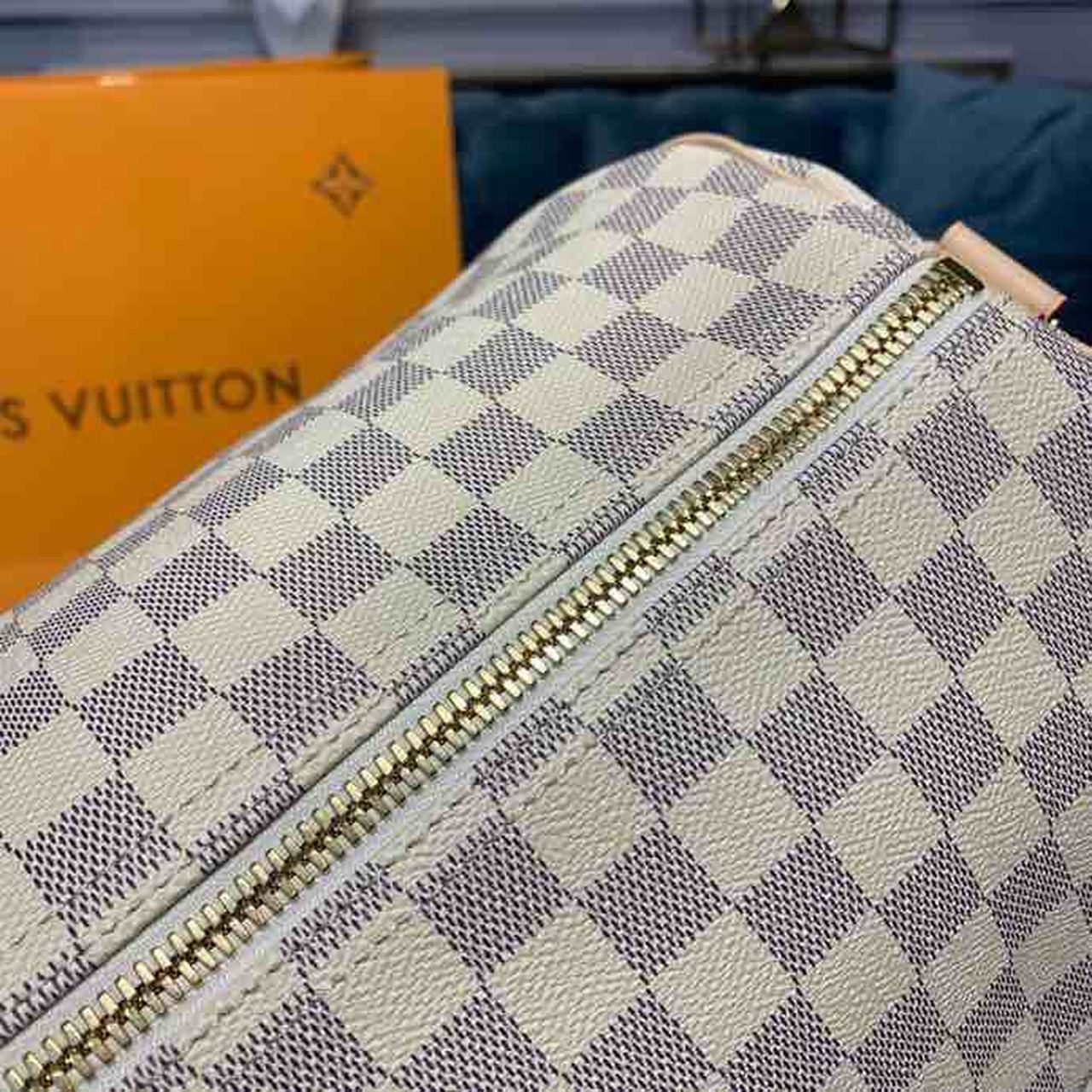 Louis Vuitton Keepall Bandouliere 55 Damier Azur Canvas For Women, Women’s Handbags, Travel Bags 21.7in/55cm