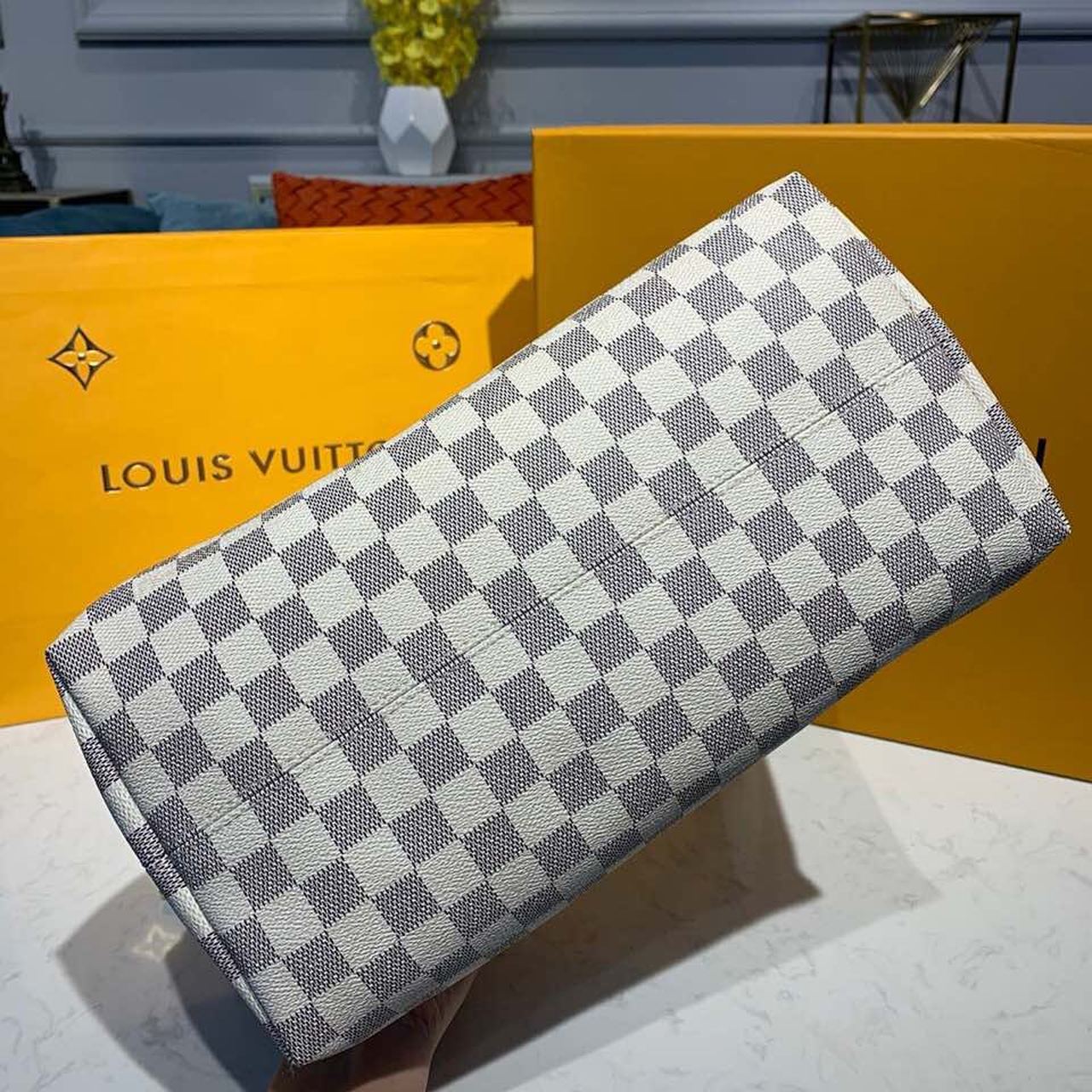 Louis Vuitton Lena MM Damier Azur Canvas For Women, Women’s Handbags, Shoulder Bags 13in/33cm