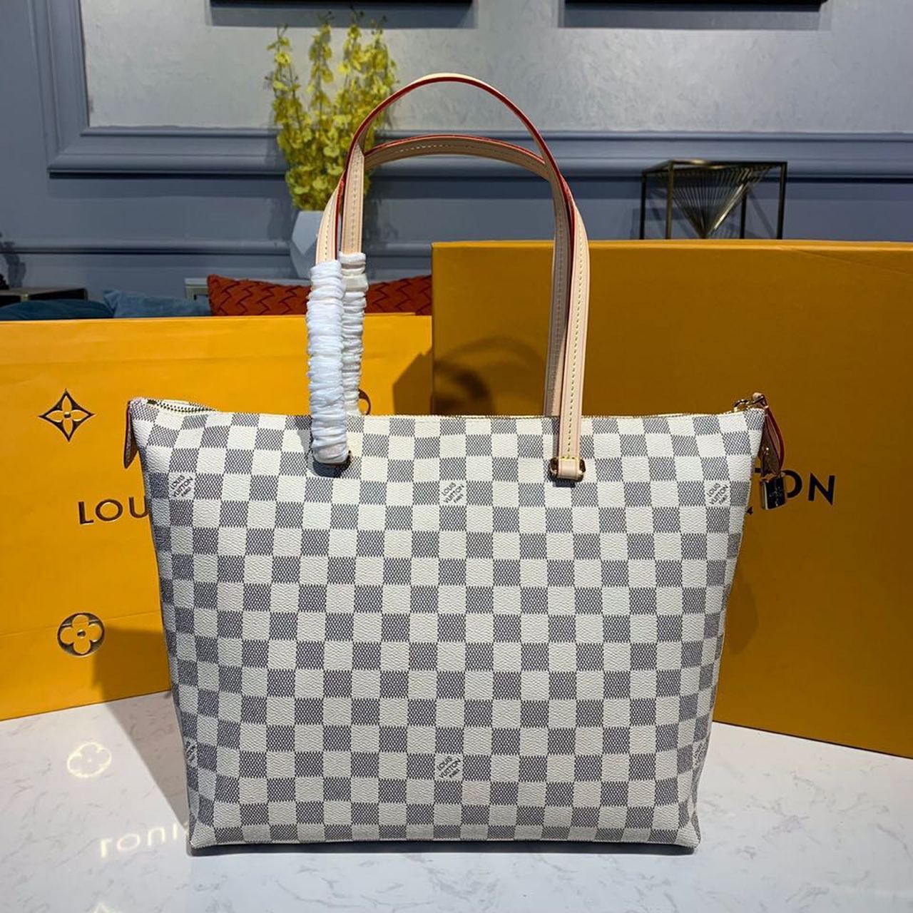 Louis Vuitton Lena MM Damier Azur Canvas For Women, Women’s Handbags, Shoulder Bags 13in/33cm