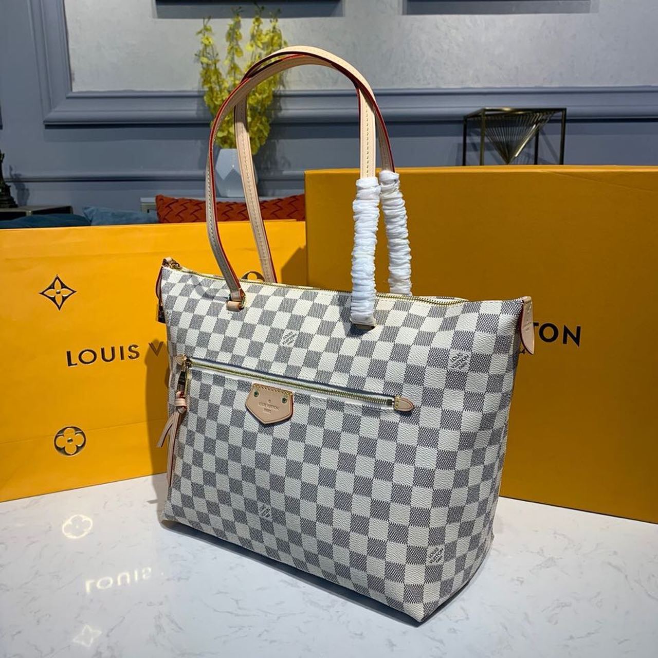 Louis Vuitton Lena MM Damier Azur Canvas For Women, Women’s Handbags, Shoulder Bags 13in/33cm