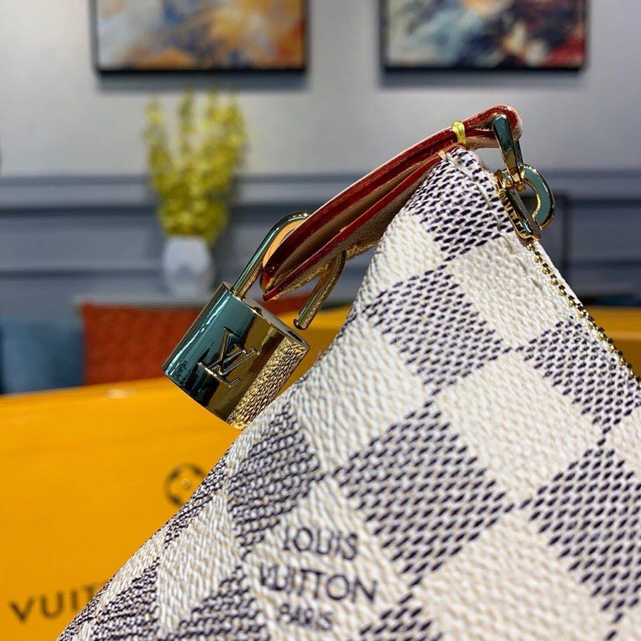 Louis Vuitton Lena MM Damier Azur Canvas For Women, Women’s Handbags, Shoulder Bags 13in/33cm