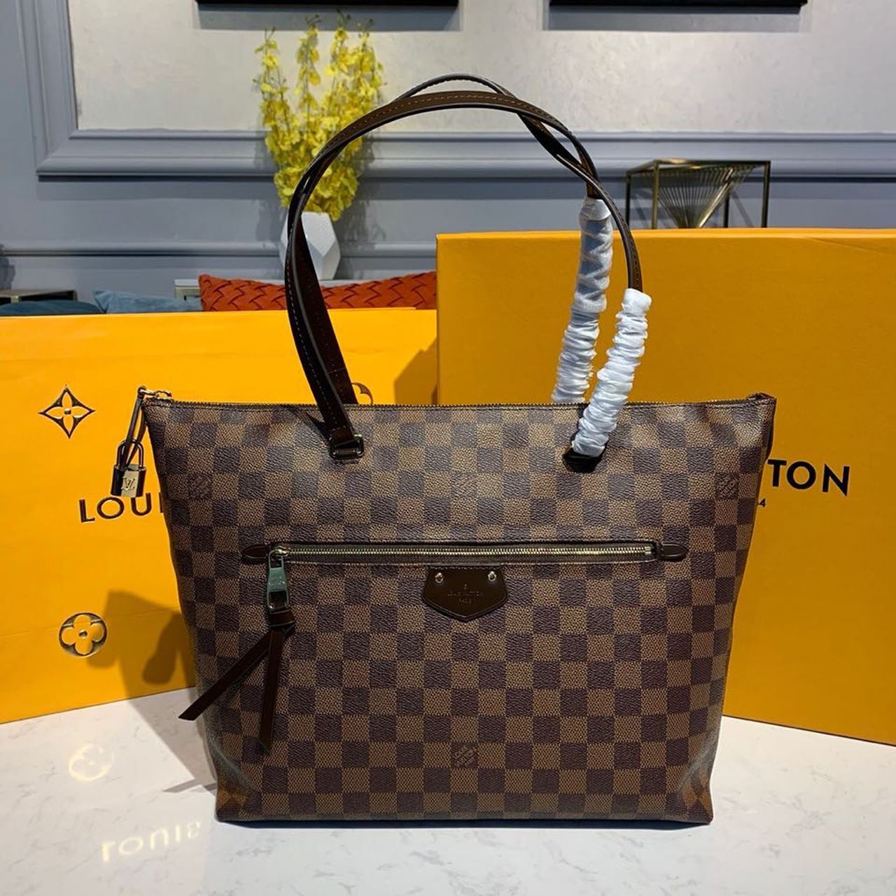 Louis Vuitton Lena MM Damier Ebene Canvas For Women, Women’s Handbag, Shoulder Bags 13in/33cm