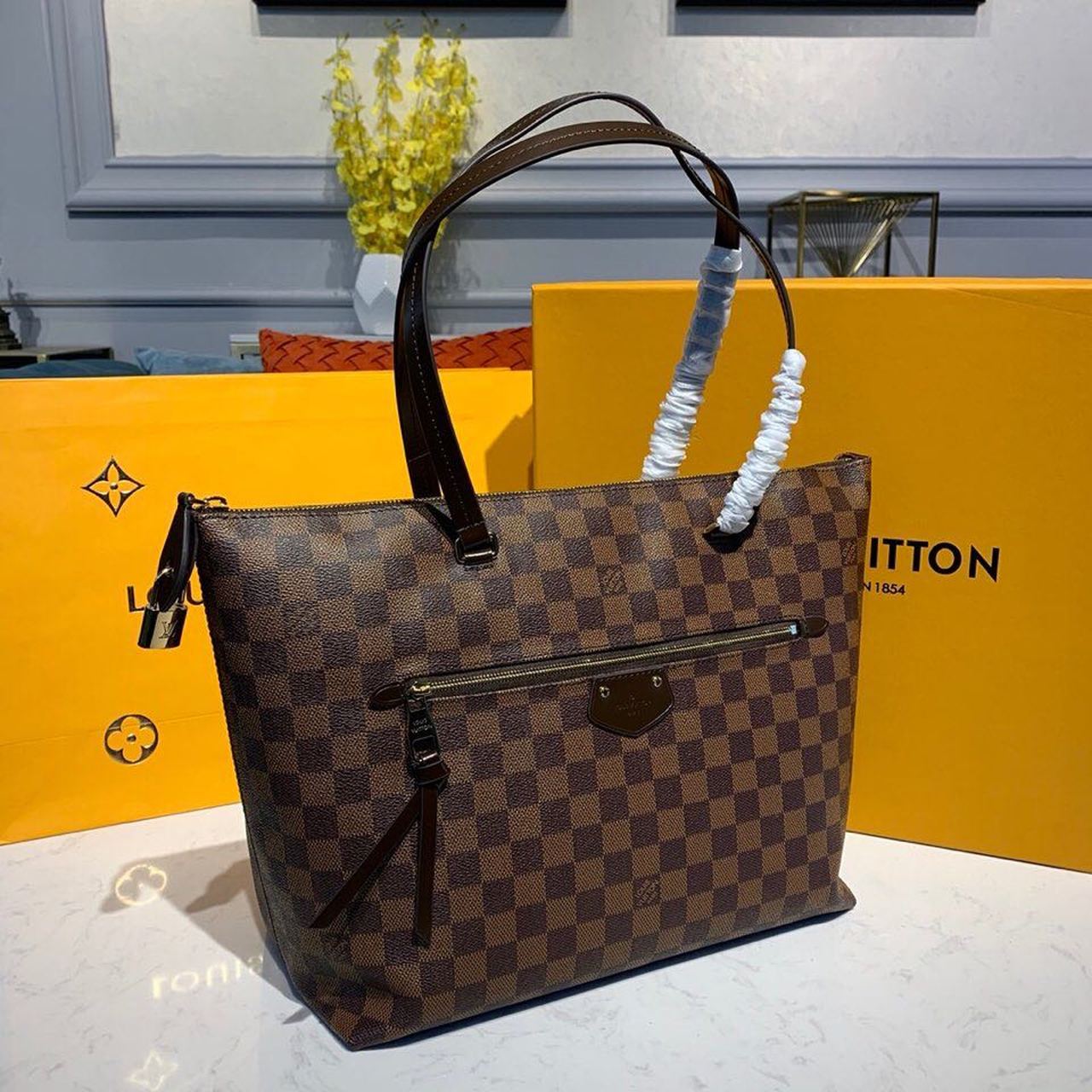 Louis Vuitton Lena MM Damier Ebene Canvas For Women, Women’s Handbag, Shoulder Bags 13in/33cm