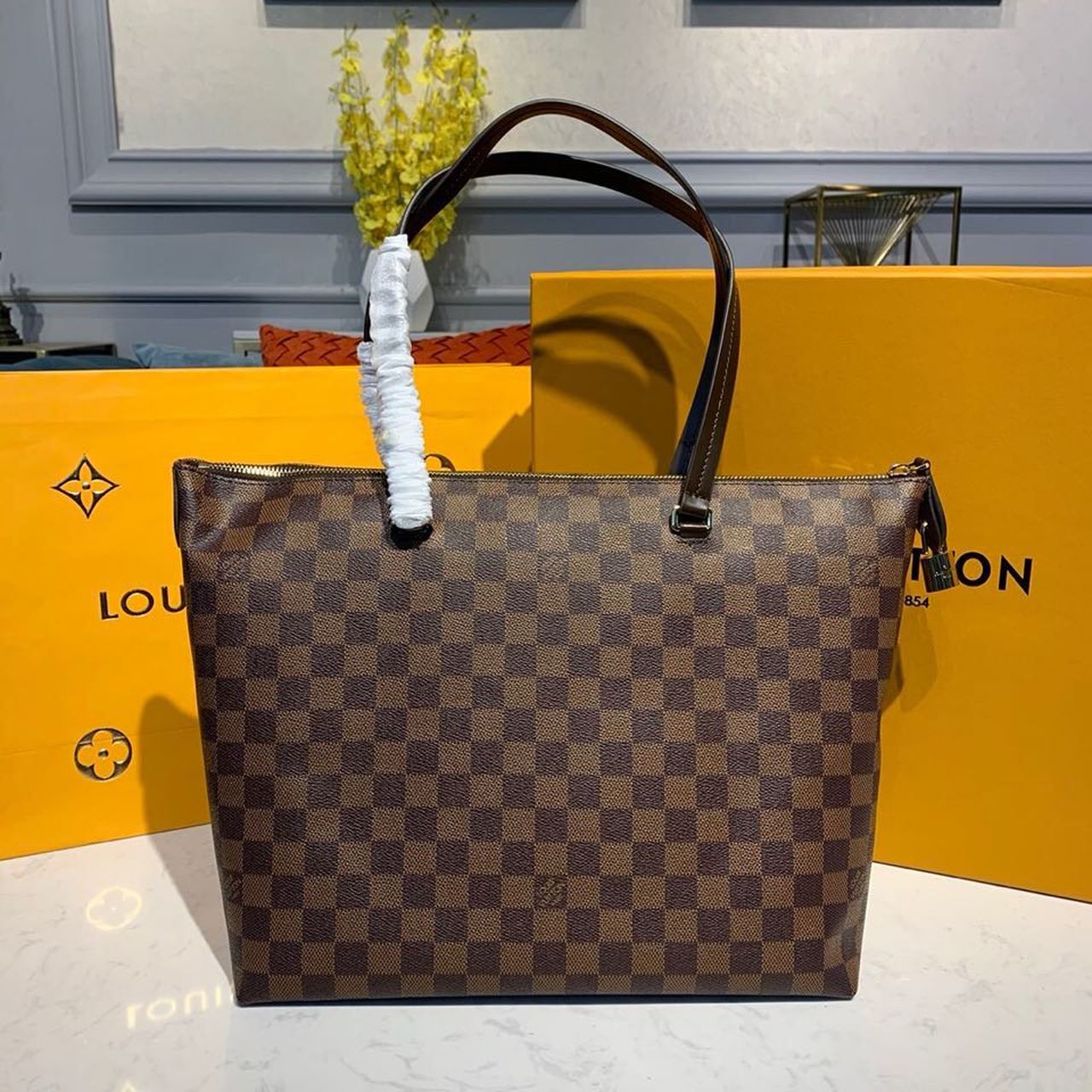 Louis Vuitton Lena MM Damier Ebene Canvas For Women, Women’s Handbag, Shoulder Bags 13in/33cm