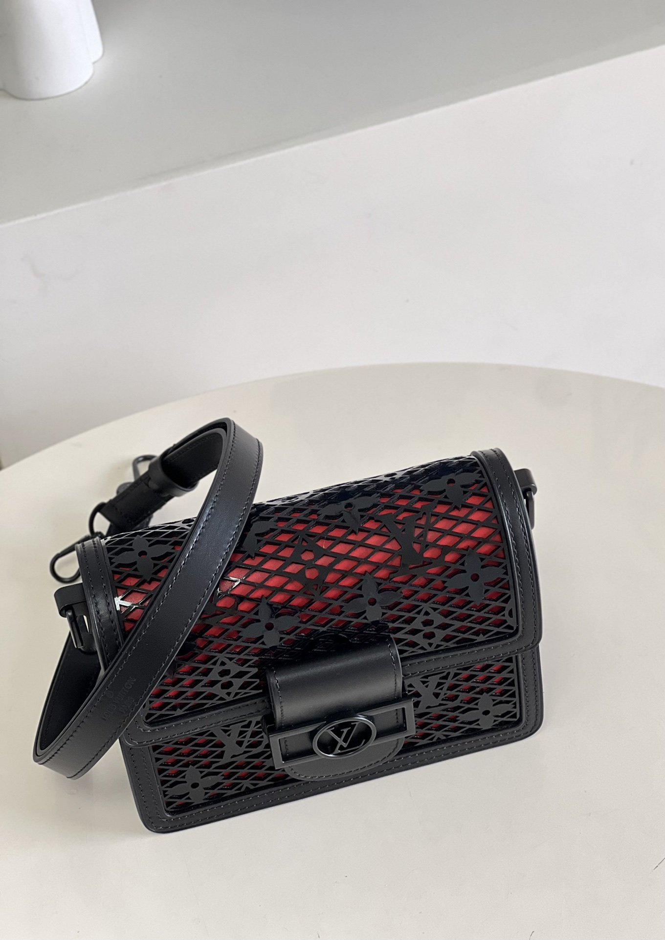 Louis Vuitton Limited Mini Dauphine Bags By Nicolas Ghesquière With Monogram Lace Black For Women 20cm