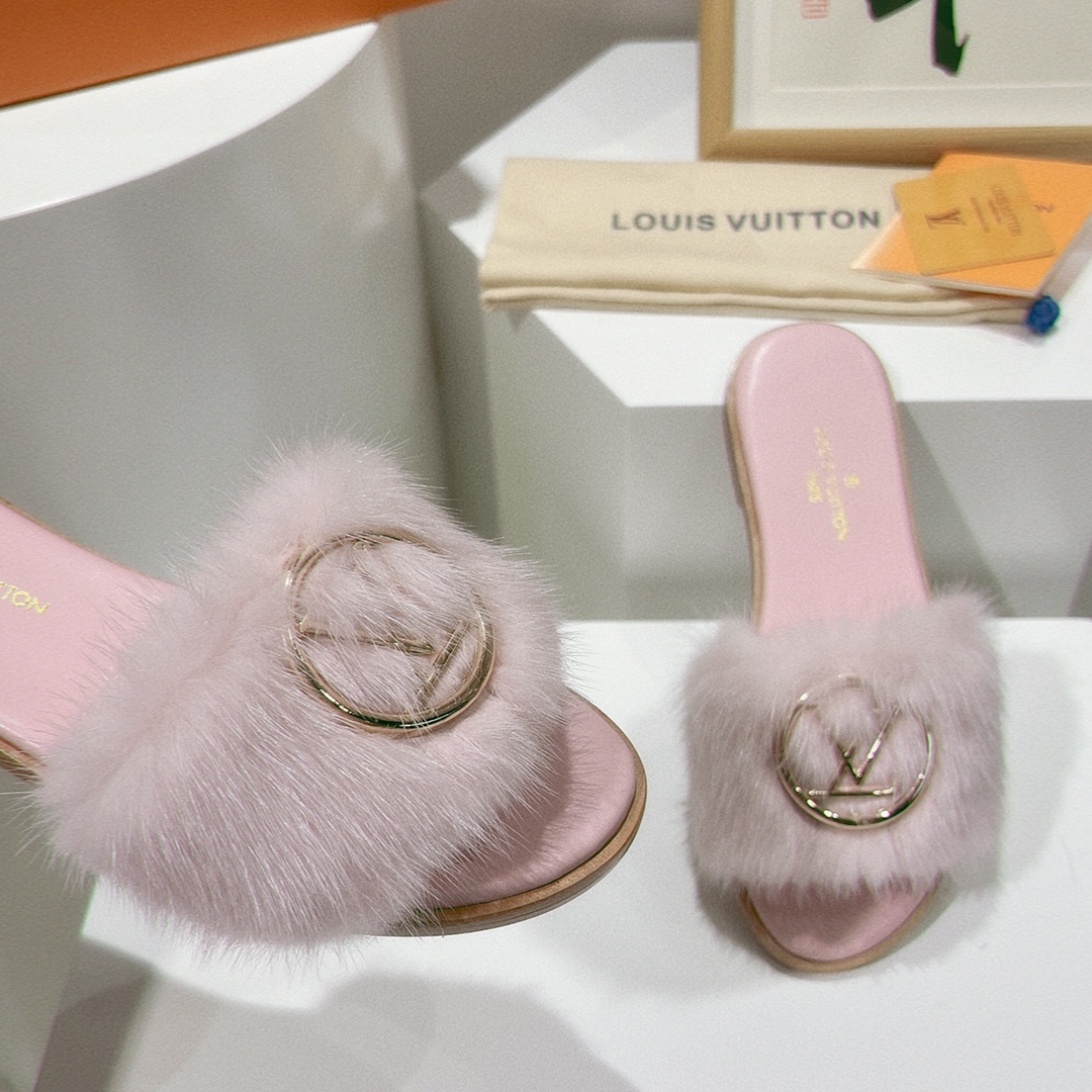 Louis Vuitton Lock It Flat Mule Light Pink For Women