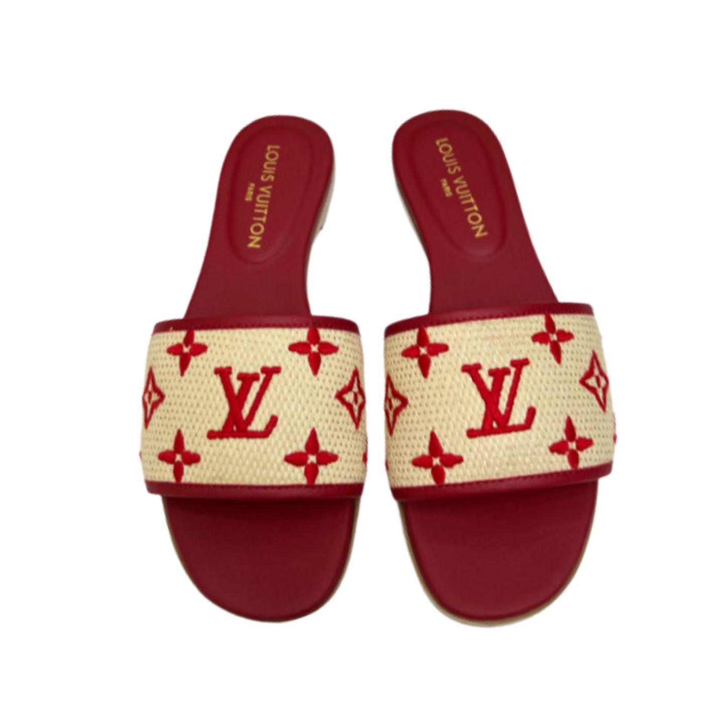 Louis Vuitton Lock It Flat Mule Red For Women