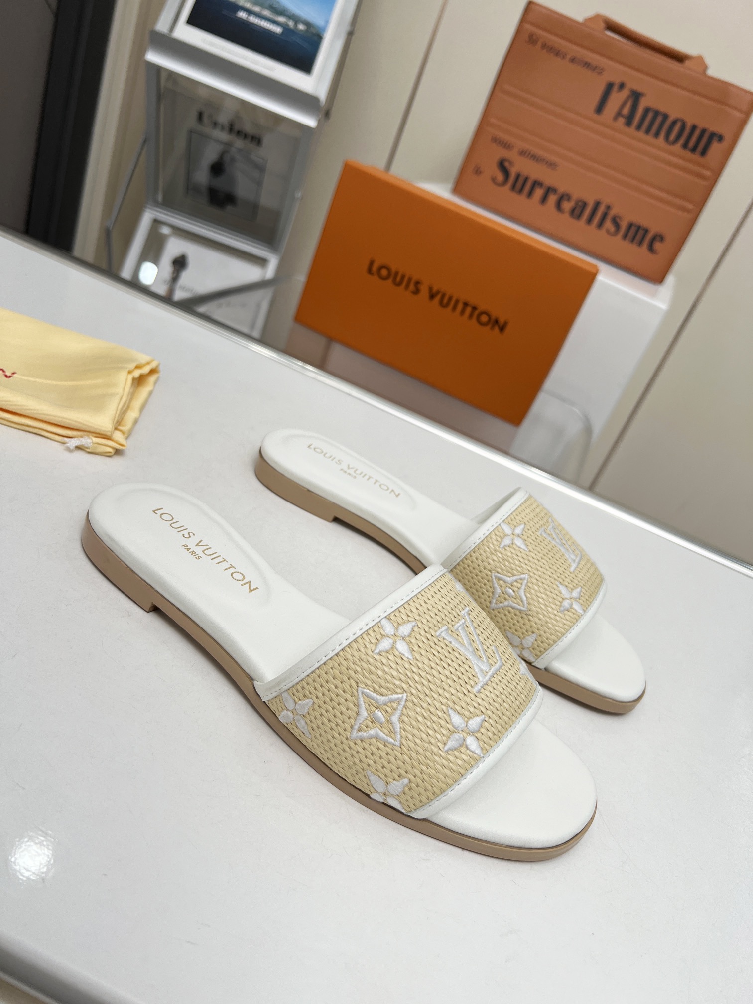 Louis Vuitton Lock It Flat Mule White For Women