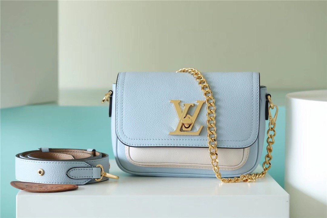 Louis Vuitton Lockme Tender Light Blue For Women, Women’s Handbags, Shoulder And Crossbody Bags 7.5in/19cm LV