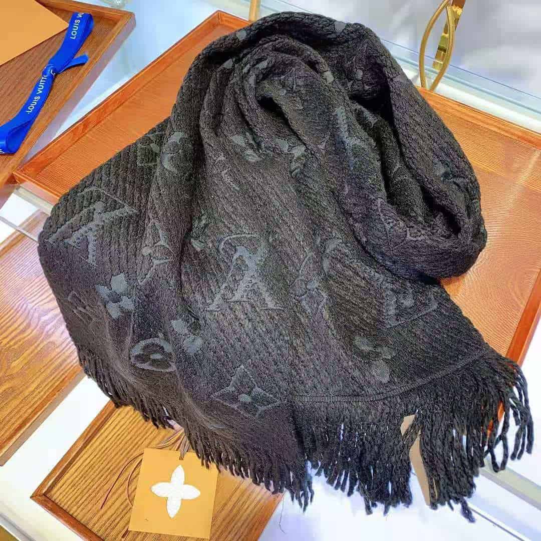 Louis Vuitton Logomania Scarf Dark Blue For Women