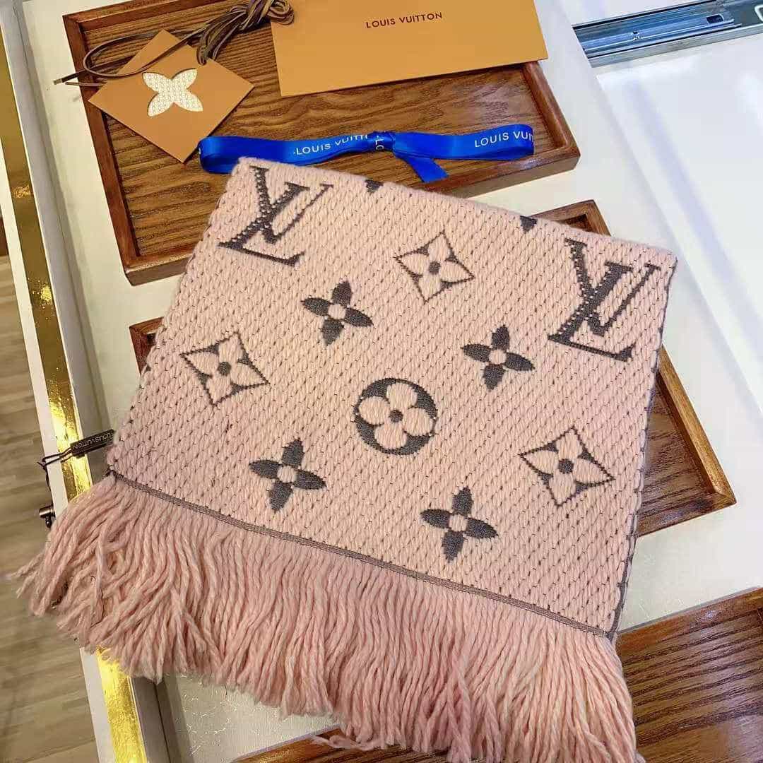 Louis Vuitton Logomania Scarf Light Pink For Women