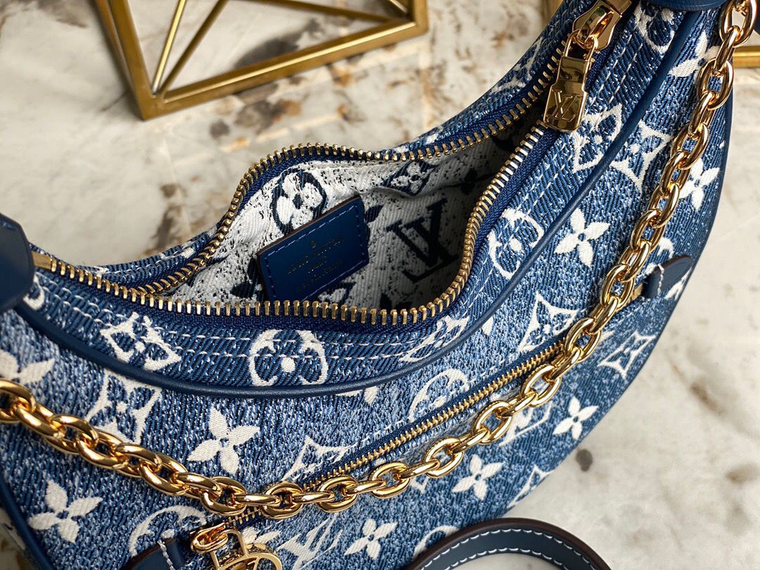 Louis Vuitton Loop Since 1854 Jacquard Navy Blue By Nicolas Ghesquière For Cruise Show, Women’s Handbags 9.1in/23cm