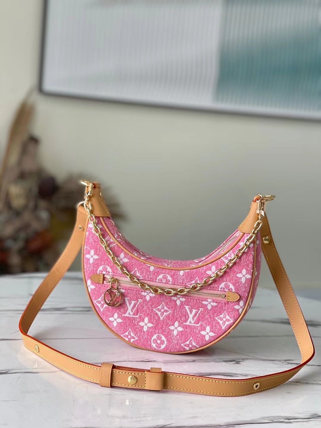 Louis Vuitton Loop Since 1854 Jacquard Pink By Nicolas Ghesquière For Cruise Show, Women’s Handbags 9.1in/23cm